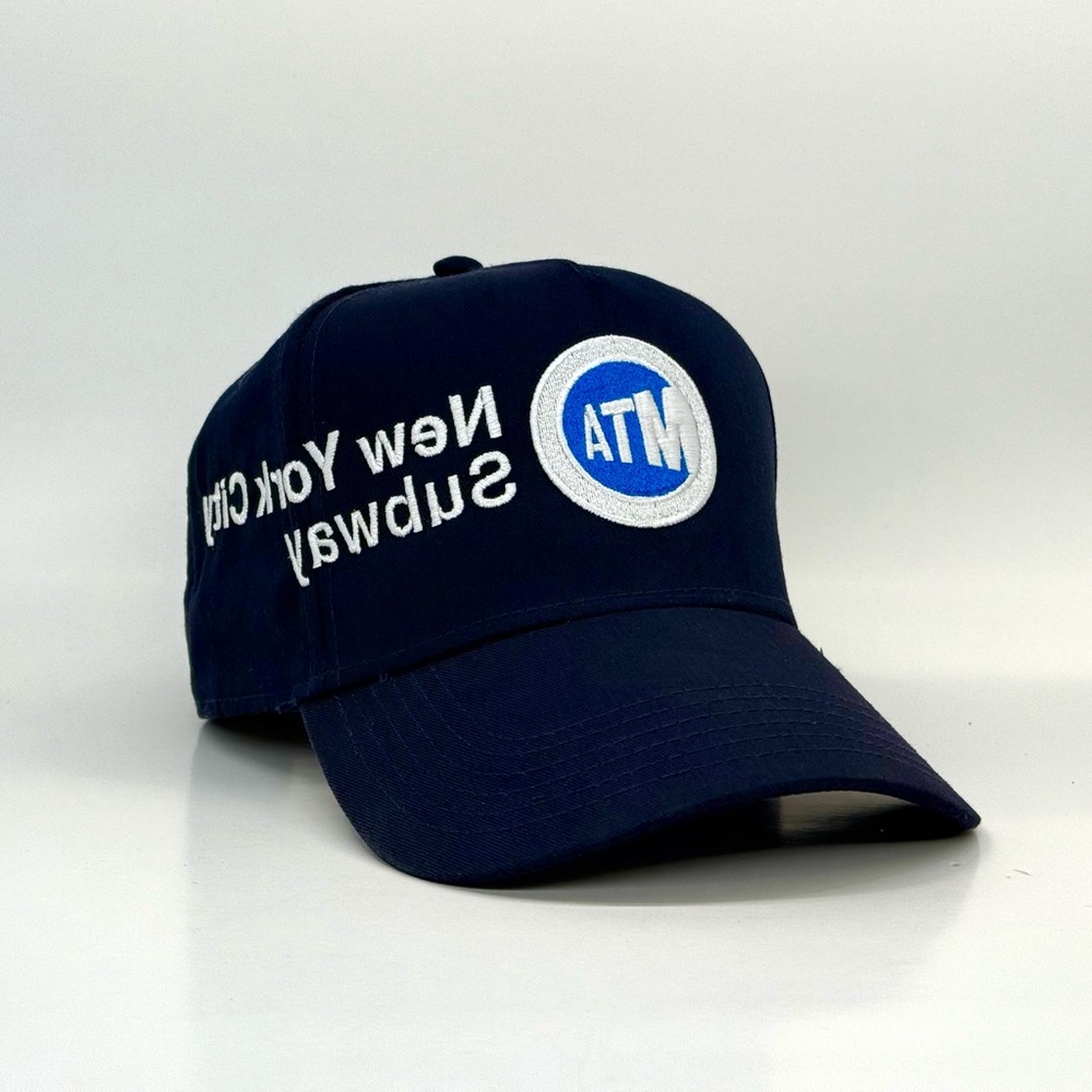 New York City Subway Mta Reverse Logo Hat Navy Snapback Cap